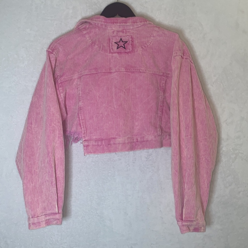 Hot Pink POL Vintage Barbie Pink Corduroy Jacket with Raw Hem Size Small - Picture 10 of 16